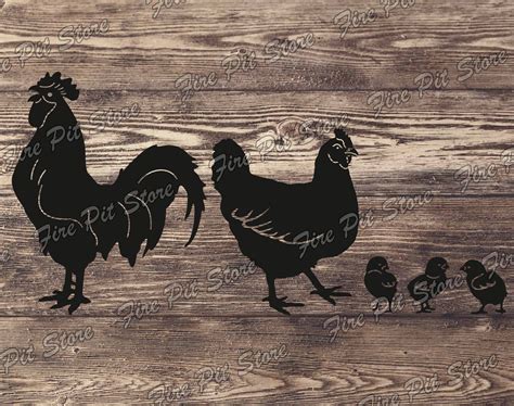 Rooster and chicken vector design files – DXF SVG EPS AI CDR.